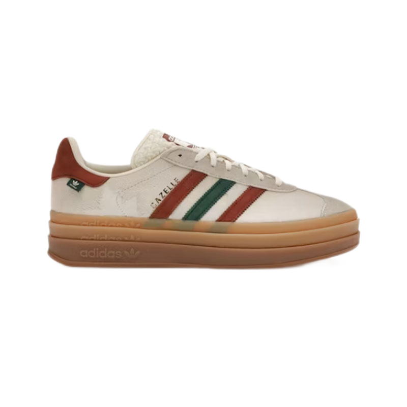 Adidas Originals Gazelle Platform Beige Green Sneakers - 4