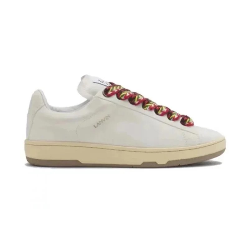 Lanvin Lanvin White Leather Sneakers with Colorful Braided Laces White