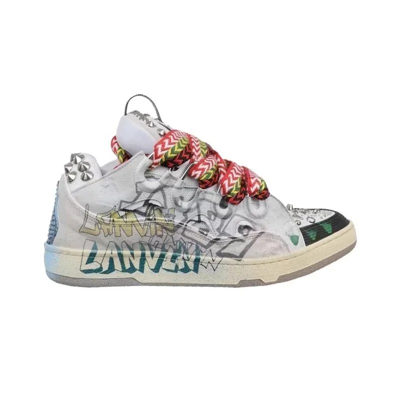 Lanvin Lanvin Graffiti Print Sneakers White
