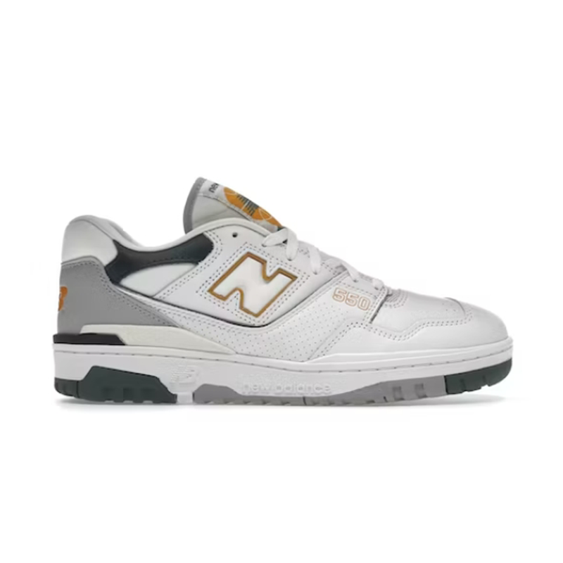 New Balance 550 White Gray Orange Sneakers - 2