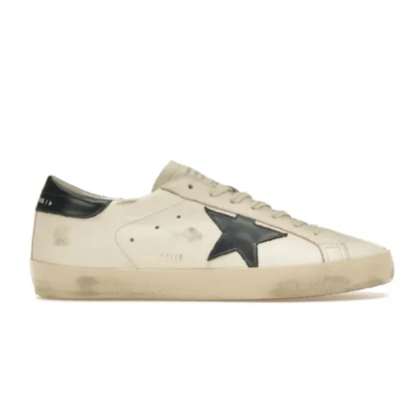 Golden Goose Superstar Distressed Beige Leather Sneakers - 1