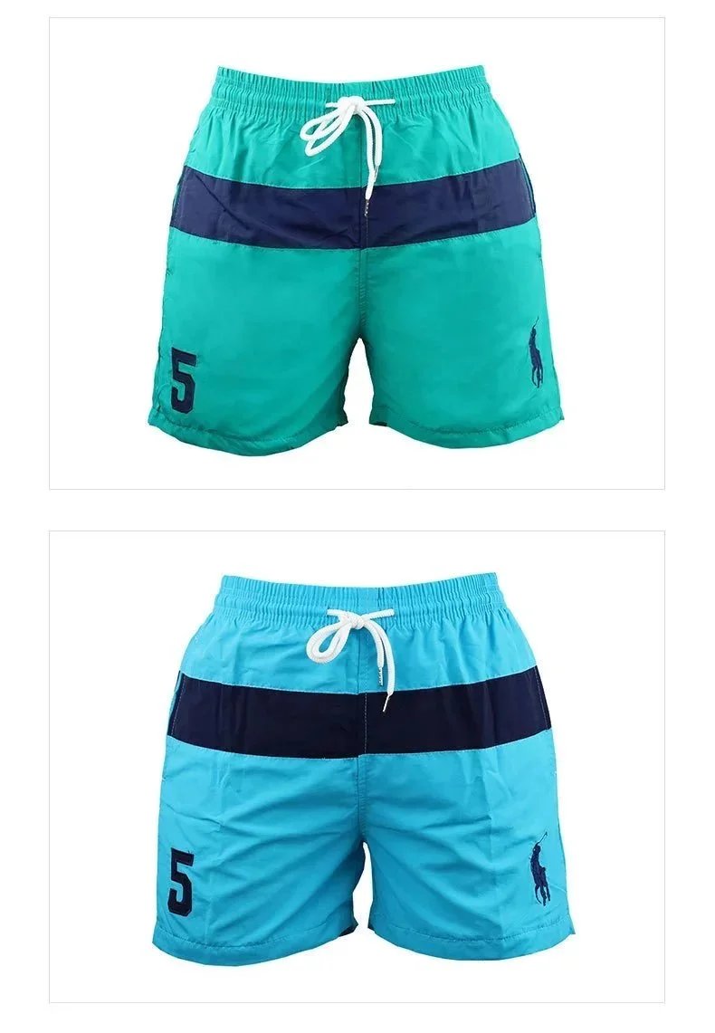 Polo Ralph Lauren Stripe Swim Trunks Orange Navy - 7