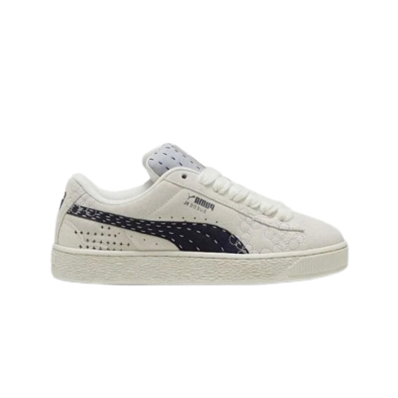 Puma Suede X Amiri White and Navy Sneakers - 2