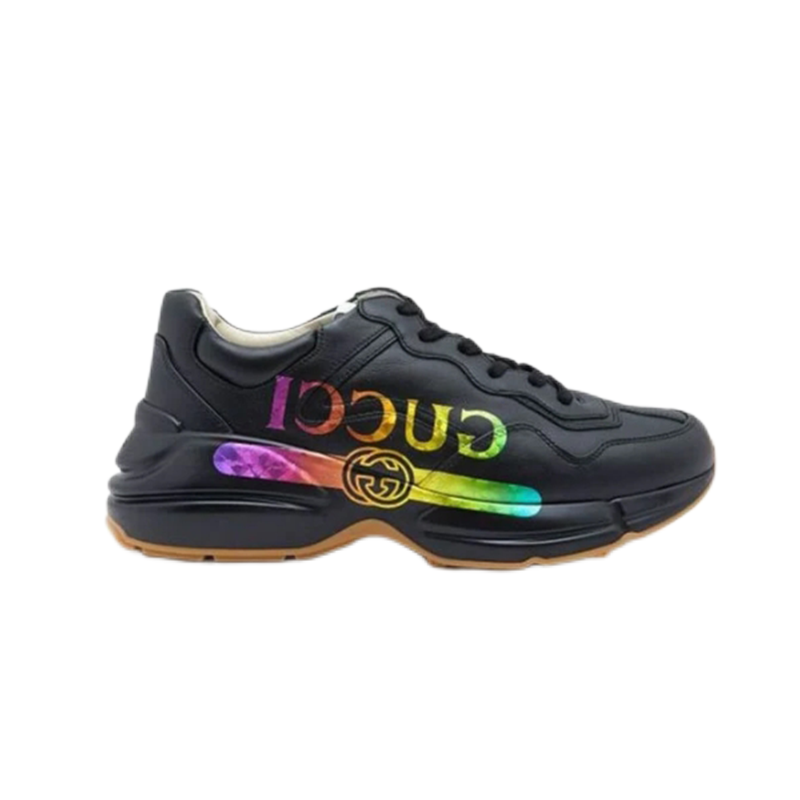 Gucci Rhyton Rainbow Print Black Chunky Sneakers - 2
