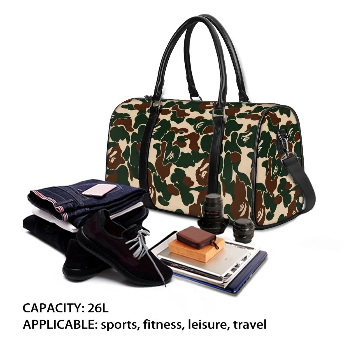 A BATHING APE Travel Bags Head Camouflage Print image 11
