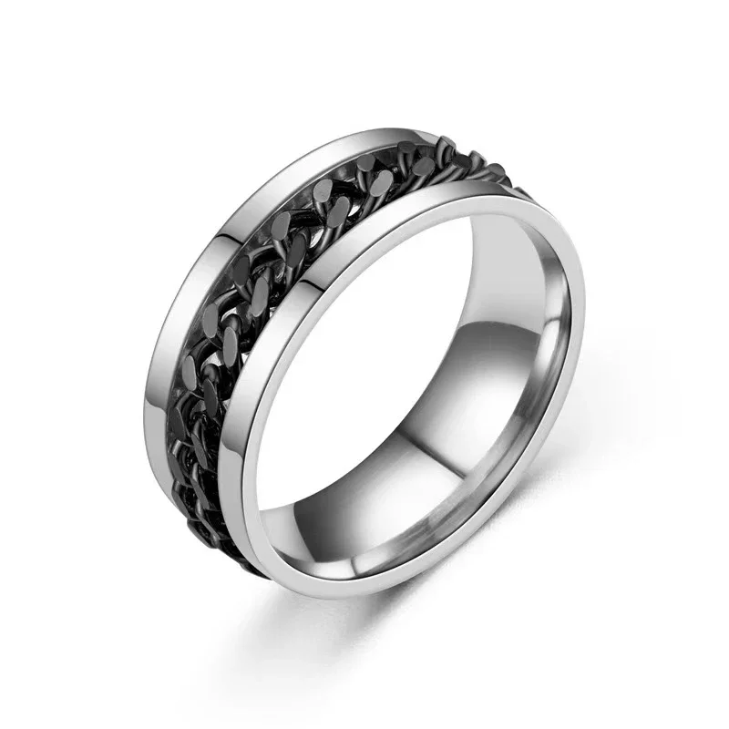 rotatable curb chain stainless steel ring