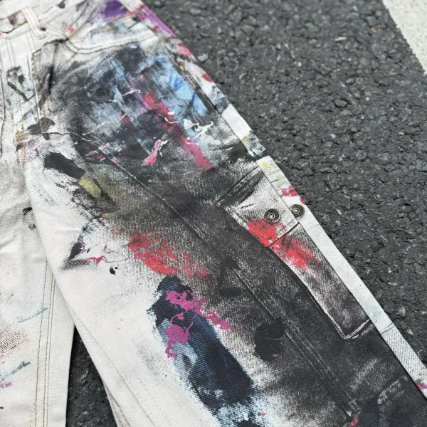Acne Studios Distressed Print Denim Jacket Multicolor - 25