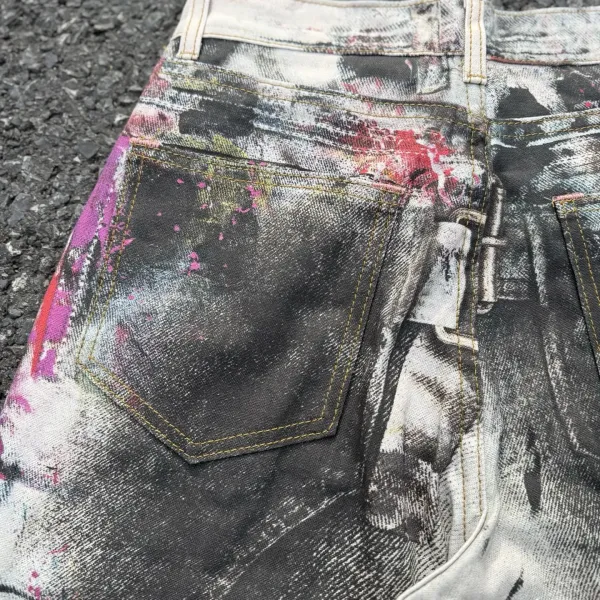 Acne Studios Distressed Print Denim Jacket Multicolor - 32