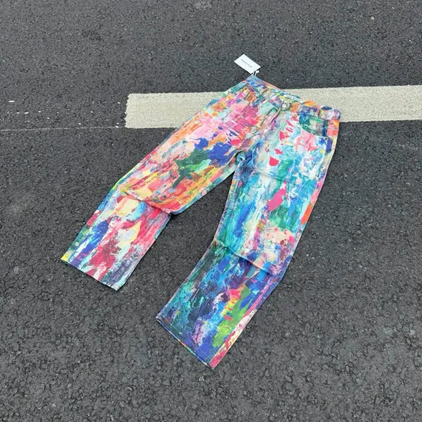 Acne Studios Distressed Print Denim Jacket Multicolor - 23