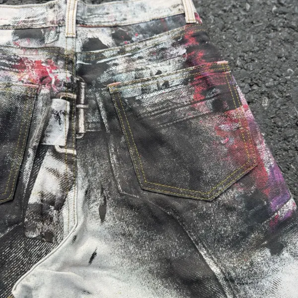 Acne Studios Distressed Print Denim Jacket Multicolor - 31