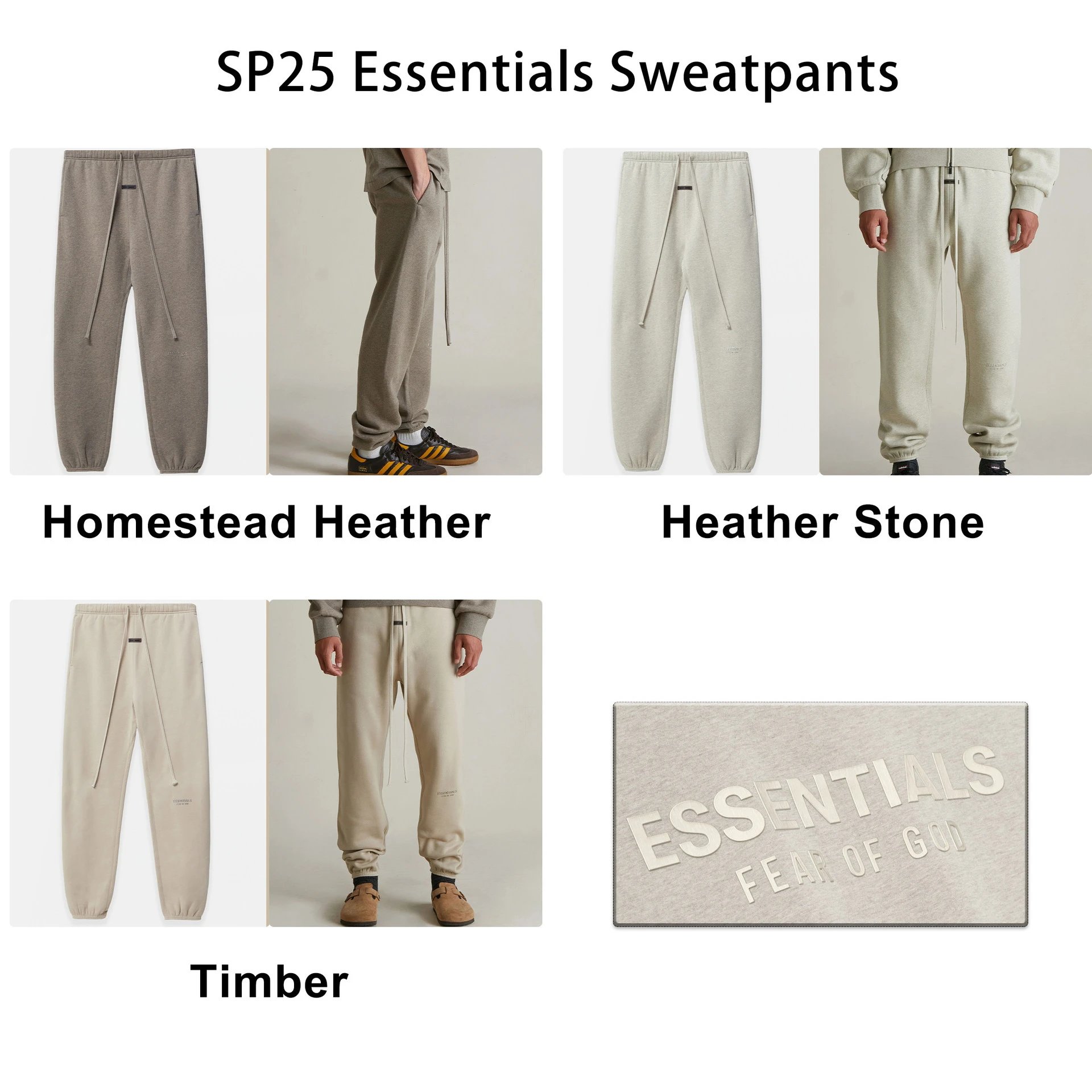 25SP Fleece-Lined Sweatpants with Metal-Tone Heat Transfer Graphic - ESSENTIALS