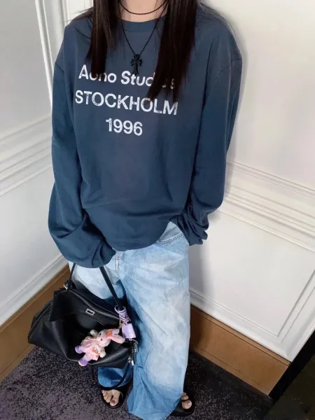 Acne Studios Distressed Print Denim Jacket Multicolor - 9