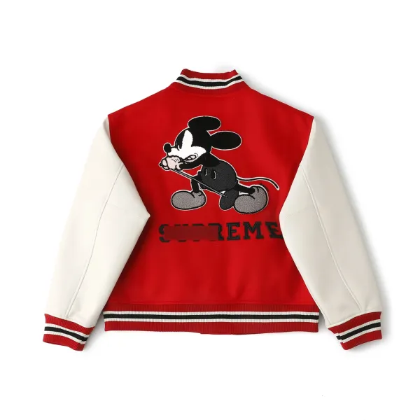 Supreme x Disney Mickey Mouse Varsity Jacket Red - 1