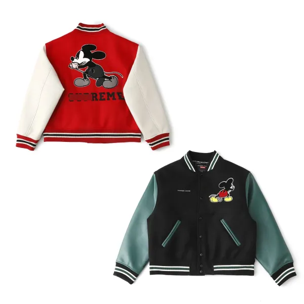 Supreme x Disney Mickey Mouse Varsity Jacket Red - 19