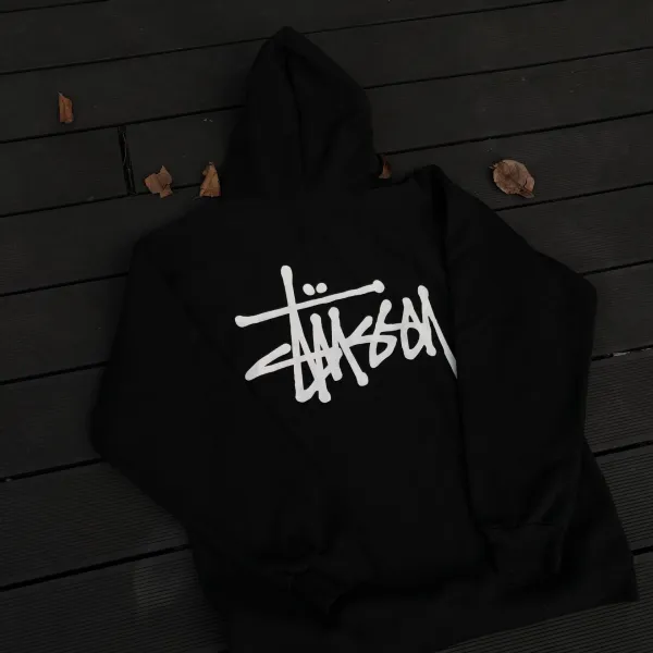 Stüssy Classic Logo Hoodie Black - 1