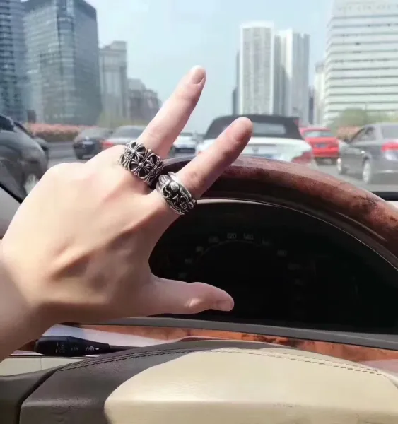 Chrome Hearts Large Floral Ring Silver - 12