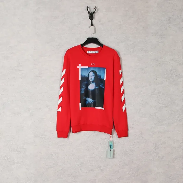 Off-White Mona Lisa Print Red Hoodie - 1