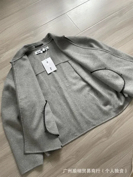 COS Wool Blend Zip-Up Jacket Gray Outerwear - 23