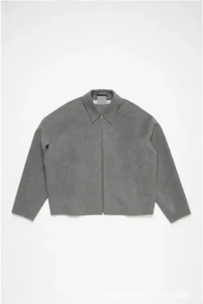 COS Wool Blend Zip-Up Jacket Gray Outerwear - 1