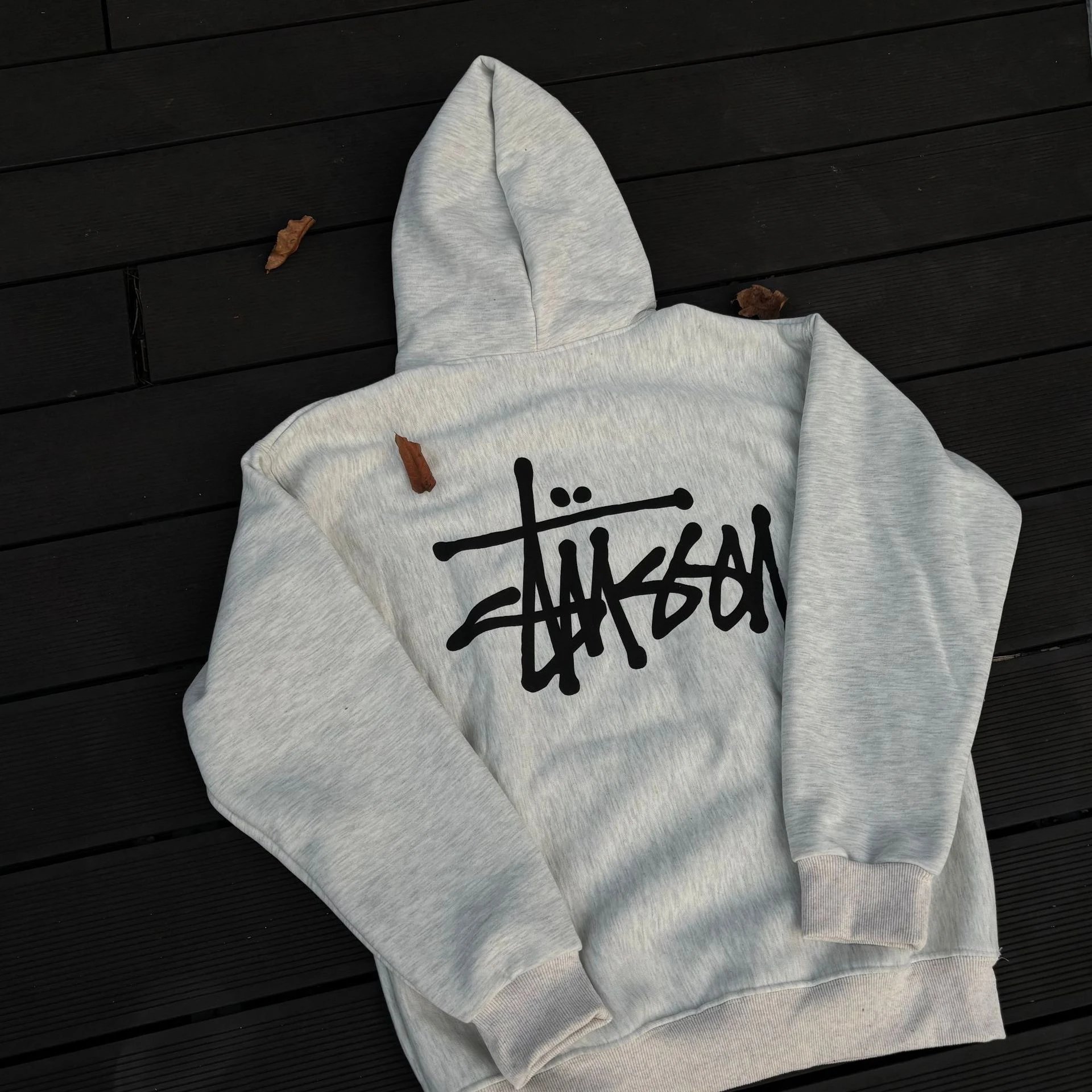 Stüssy Classic Logo Hoodie Gray - 1