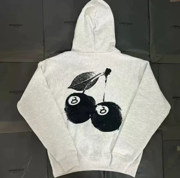 Essentials Cherry 8-Ball Hoodie Gray - 1