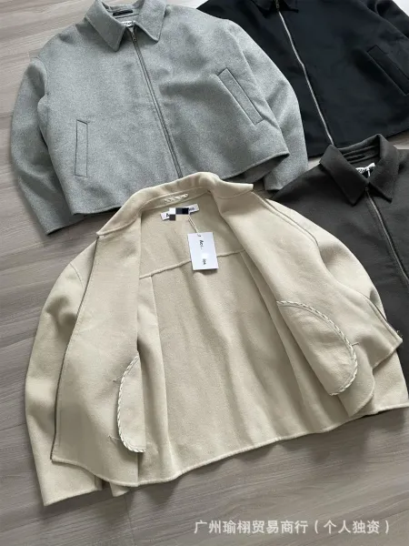 COS Wool Blend Zip-Up Jacket Gray Outerwear - 14