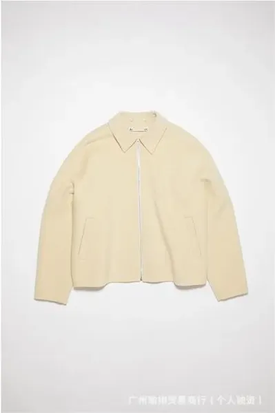 Acne Studios Classic Wool Blend Jacket Beige Outerwear - 1