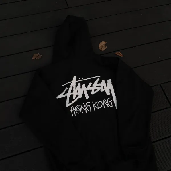 Stüssy Hong Kong Hoodie Black - 1