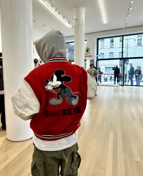 Supreme x Disney Mickey Mouse Varsity Jacket Red - 3