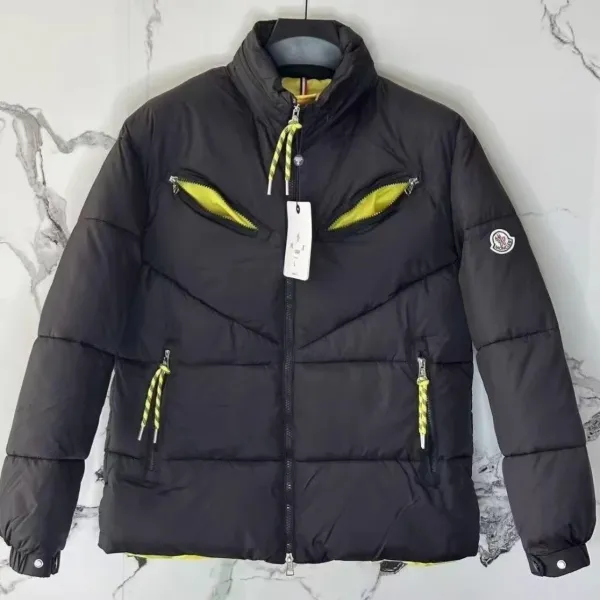 Moncler Genius 1952 Puffer Jacket Black with Neon Yellow Accents Down-Jacket - 3