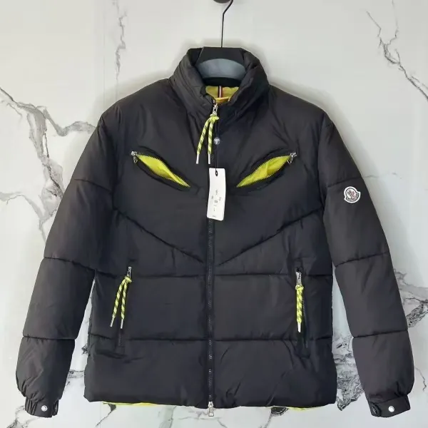 Moncler Genius 1952 Puffer Jacket Black with Neon Yellow Accents Down-Jacket - 1