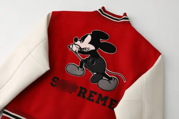 Supreme x Disney Mickey Mouse Varsity Jacket Red - 16