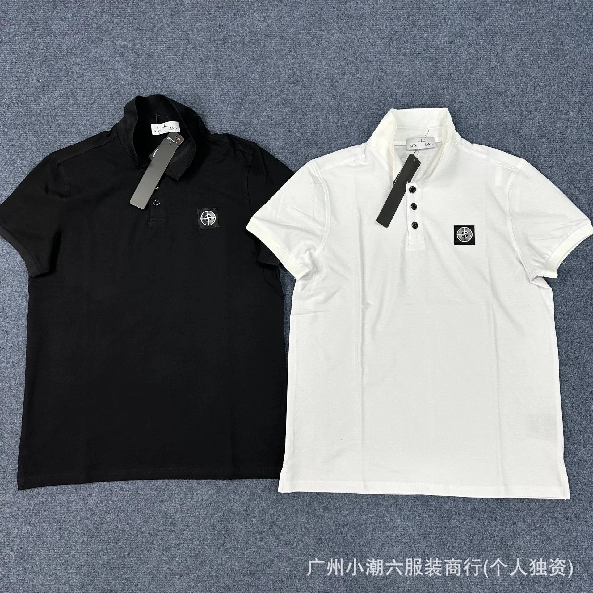STD Stone Small Embroidered Badge Casual Polo Shirt for Men and Women
