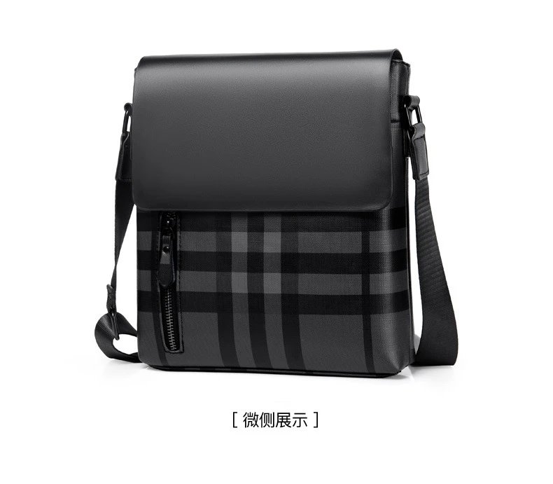 Design Messenger Bag Black Monogram Pattern Crossbody Bag - 33