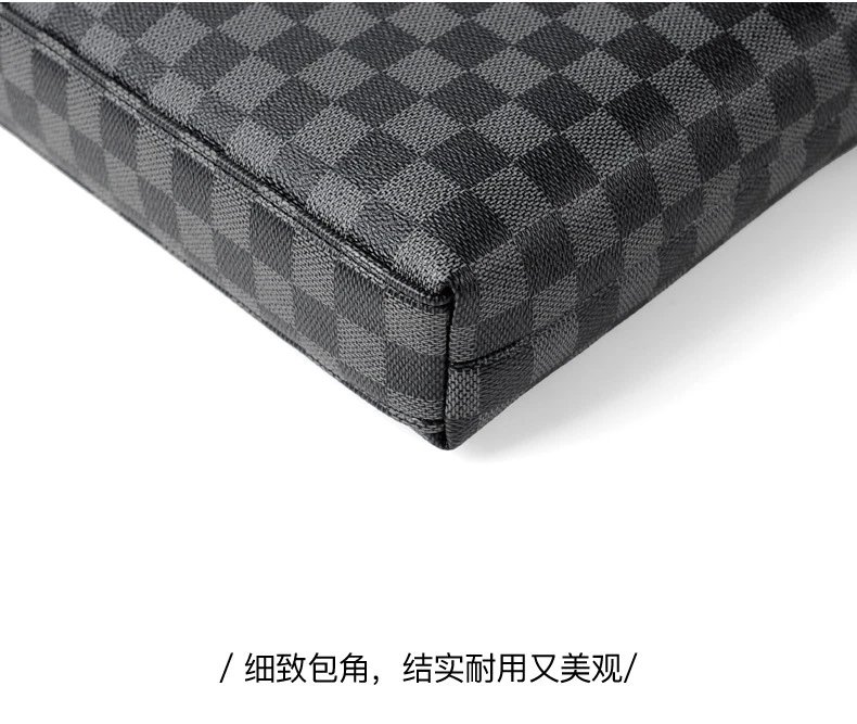 Design Messenger Bag Black Monogram Pattern Crossbody Bag - 43