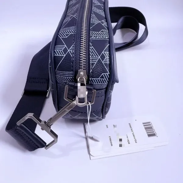 Lacoste Camera Bag Navy Blue Geometric Print Crossbody Bag - 15
