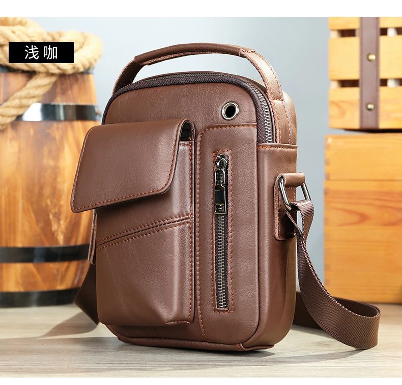 Design Leather Crossbody Bag Black - 23