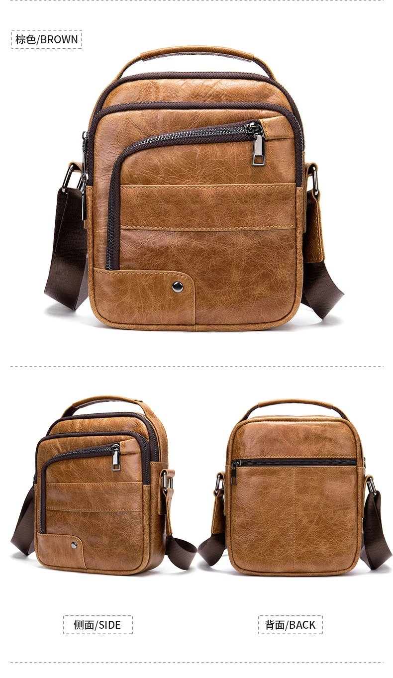 Design Leather Crossbody Bag Black - 33
