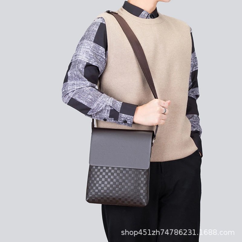 Design Woven Texture Crossbody Bag Brown - 5