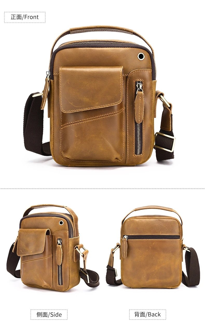 Design Leather Crossbody Bag Black - 18