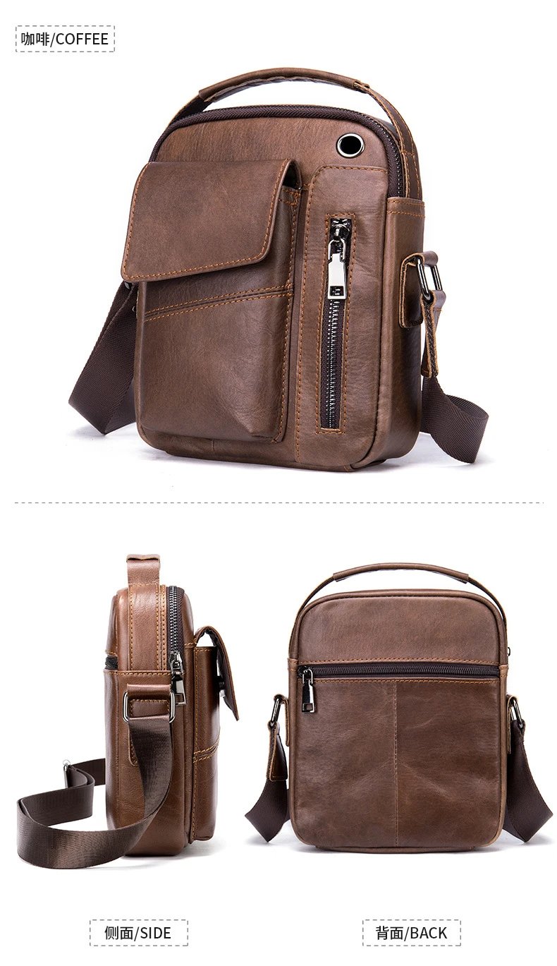Design Leather Crossbody Bag Black - 30