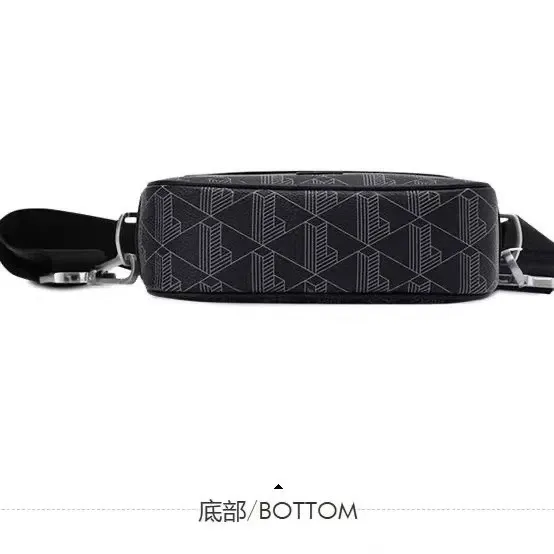 Lacoste Camera Bag Navy Blue Geometric Print Crossbody Bag - 12