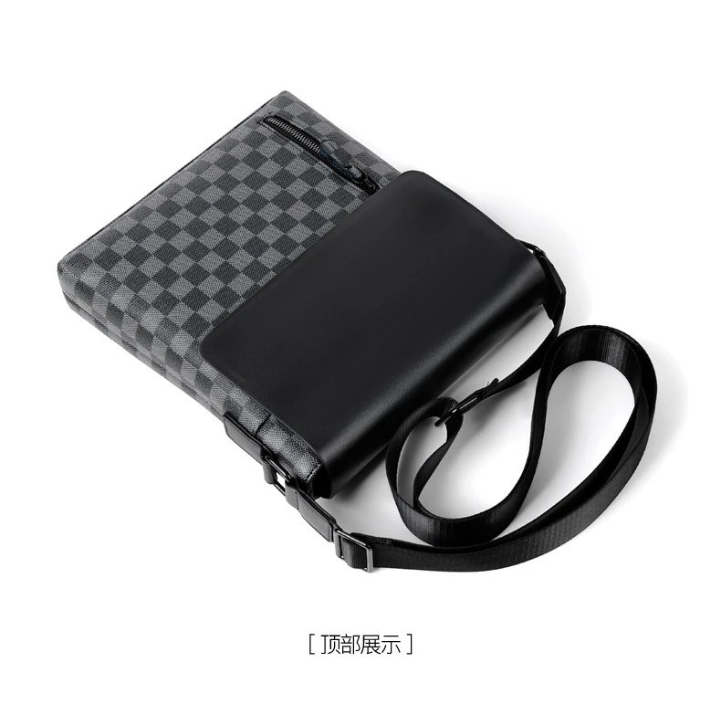 Design Messenger Bag Black Monogram Pattern Crossbody Bag - 38