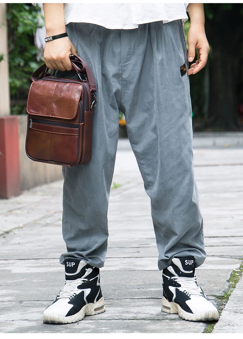 Design Leather Messenger Bag Brown Crossbody Bag - 16