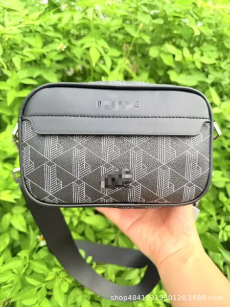 Lacoste Camera Bag Navy Blue Geometric Print Crossbody Bag - 2
