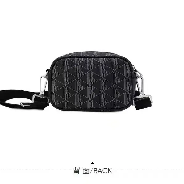 Lacoste Camera Bag Navy Blue Geometric Print Crossbody Bag - 9