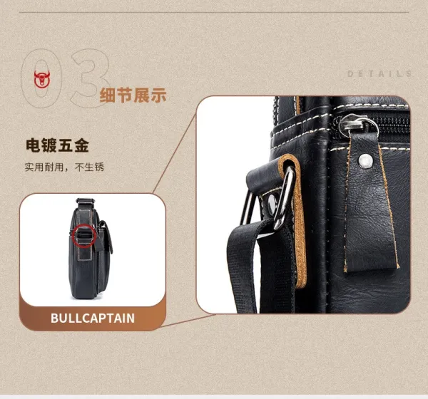 Design Bullcaptain Vintage Leather Crossbody Bag Brown Crossbody Bags - 14