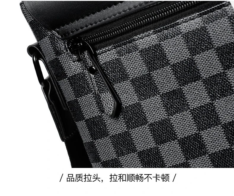 Design Messenger Bag Black Monogram Pattern Crossbody Bag - 41
