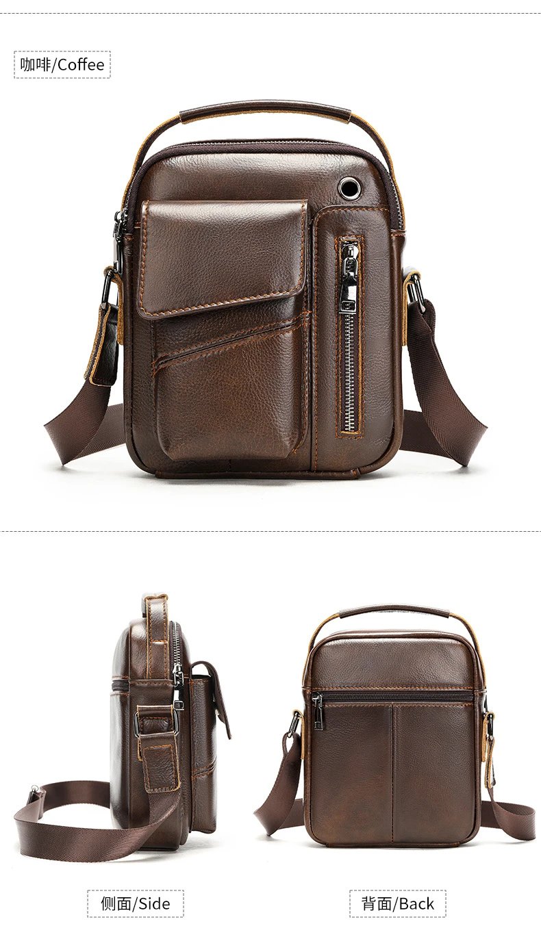Design Leather Crossbody Bag Black - 20