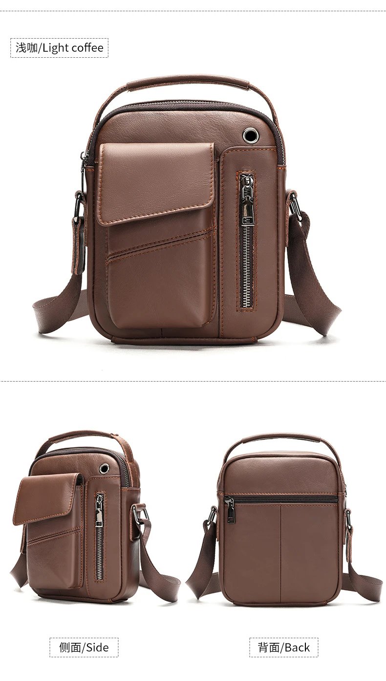 Design Leather Crossbody Bag Black - 24